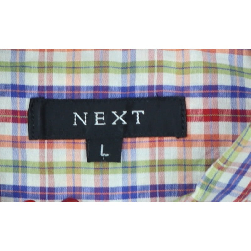 Additional view of Next Men’s Multicoloured Check Cotton Button-Up Shirt L Long Sleeve