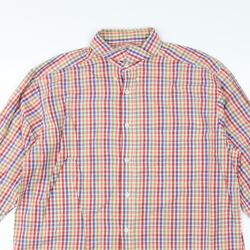 Additional view of Next Men’s Multicoloured Check Cotton Button-Up Shirt L Long Sleeve