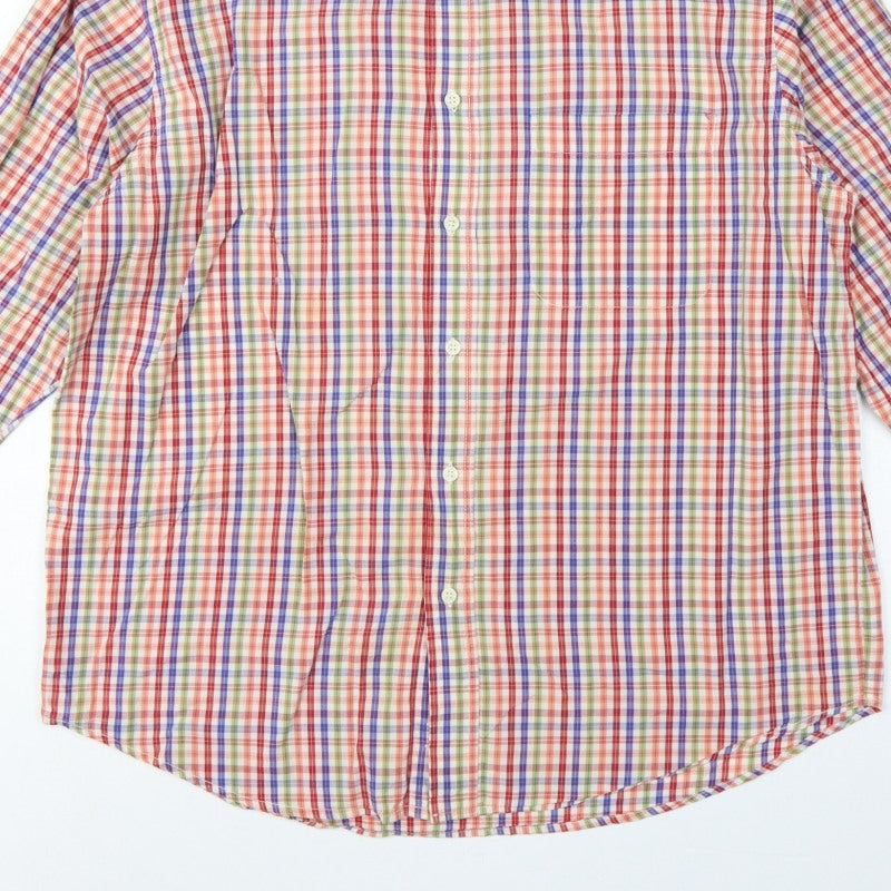 Additional view of Next Men’s Multicoloured Check Cotton Button-Up Shirt L Long Sleeve