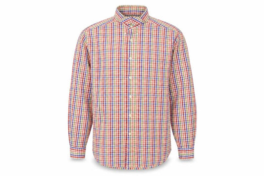 Front view of Next Men’s Multicoloured Check Cotton Button-Up Shirt L Long Sleeve