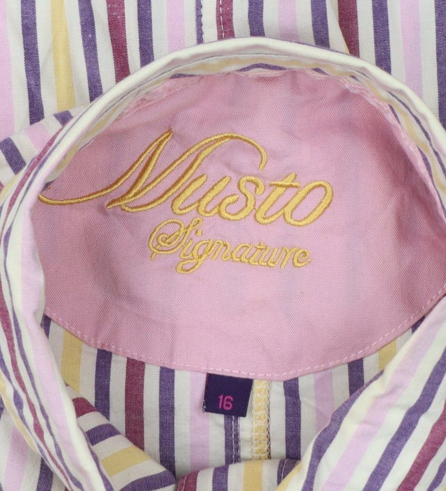 Musto Signature Women’s Multicoloured Striped Cotton Shirt UK 16