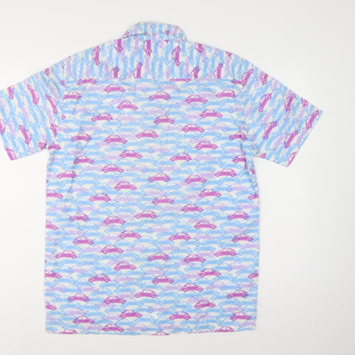 Jac Tissot Men's Multicoloured M Car Print Cotton Short Sleeve Shirt