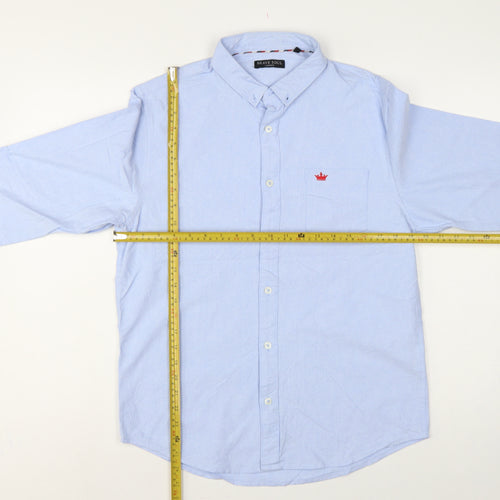 Brave Soul Men’s Blue M Cotton Button Down Long Sleeve Shirt