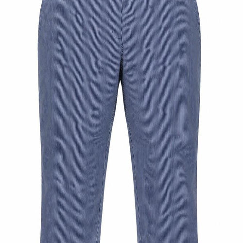 Marks & Spencer Women’s Blue Striped Size 20 Tapered Chino Trousers