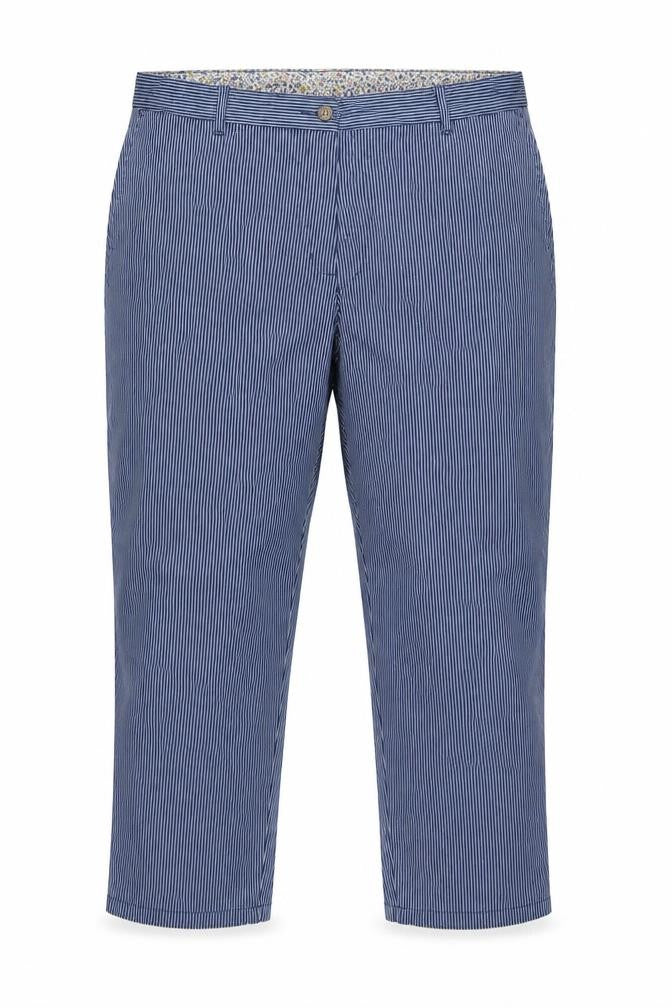 Marks & Spencer Women’s Blue Striped Size 20 Tapered Chino Trousers