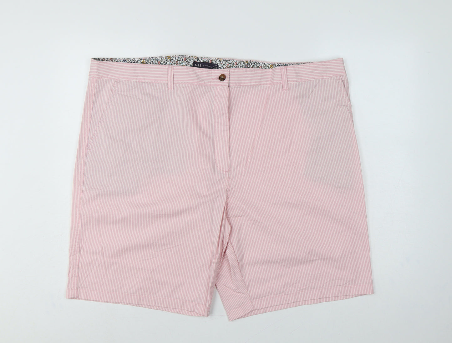 Marks & Spencer Women’s Pink Stripe Bermuda Shorts UK 24