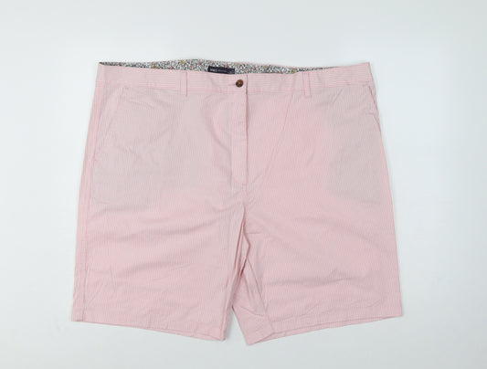 Marks & Spencer Women’s Pink Stripe Bermuda Shorts UK 24