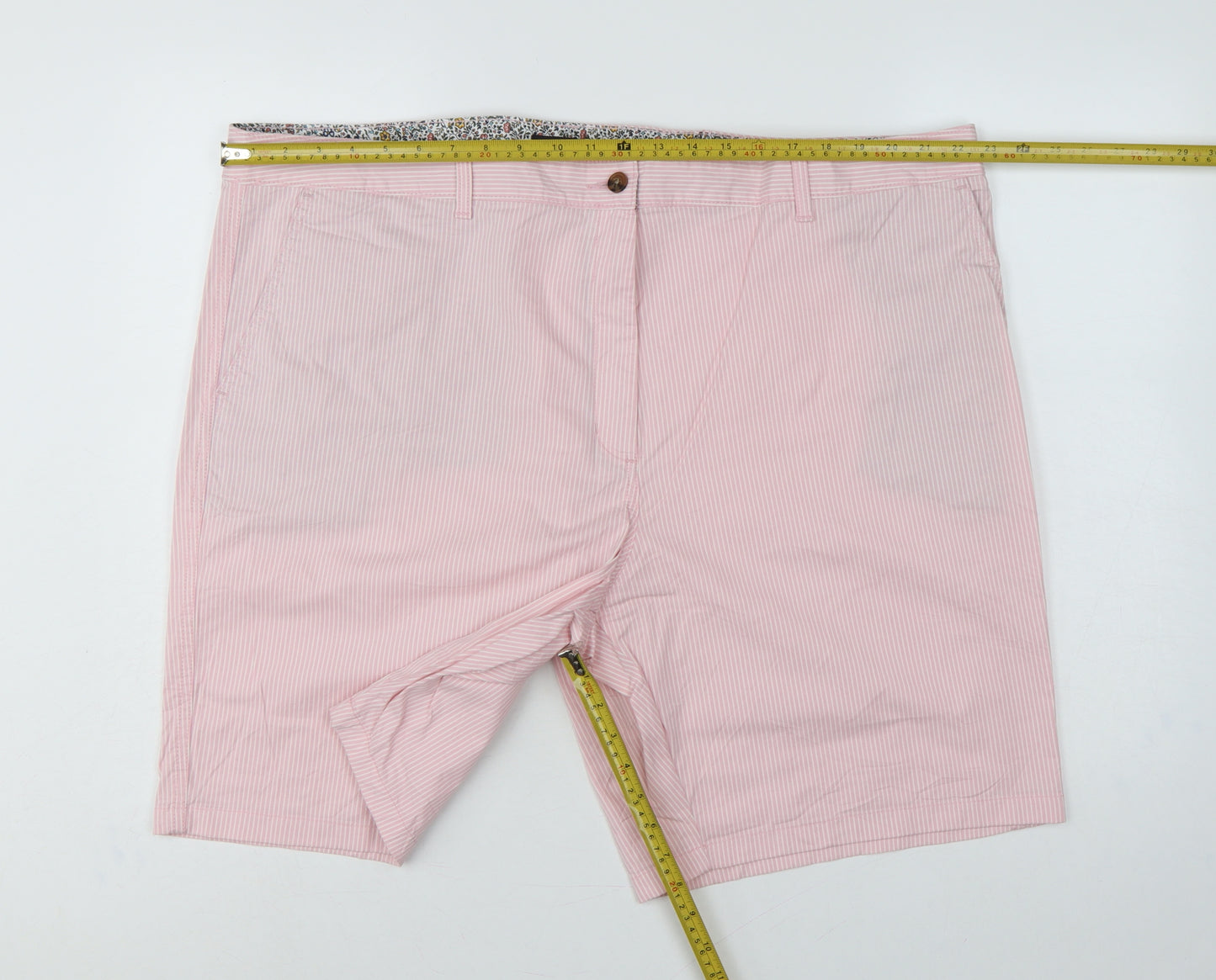 Marks & Spencer Women’s Pink Stripe Bermuda Shorts UK 24