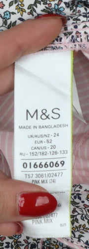 Marks & Spencer Women’s Pink Stripe Bermuda Shorts UK 24