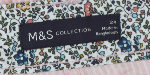 Marks & Spencer Women’s Pink Stripe Bermuda Shorts UK 24