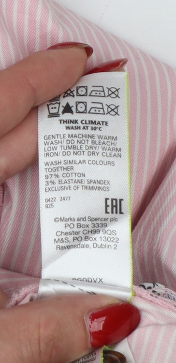 Marks & Spencer Women’s Pink Stripe Bermuda Shorts UK 24