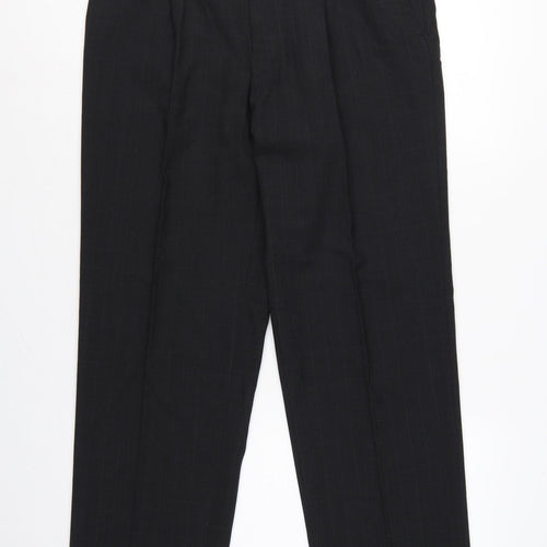 Marks and Spencer Men Charcoal Pinstripe Pleated Trousers W34 L31