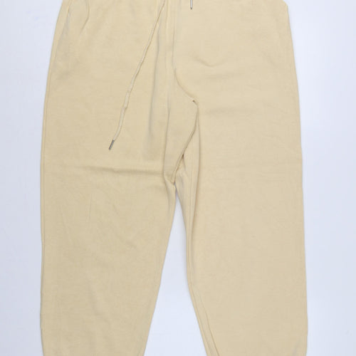 ASOS Design Women Beige UK 10 Cotton Blend Jogger Sweatpants
