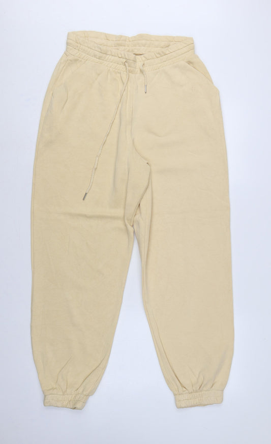 ASOS Design Women Beige UK 10 Cotton Blend Jogger Sweatpants