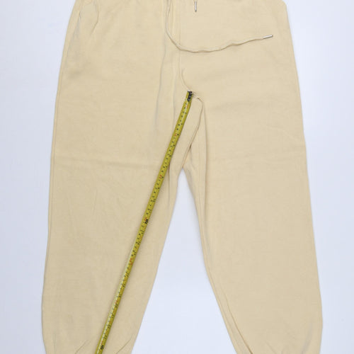 ASOS Design Women Beige UK 10 Cotton Blend Jogger Sweatpants