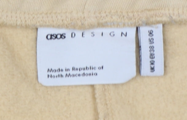 ASOS Design Women Beige UK 10 Cotton Blend Jogger Sweatpants