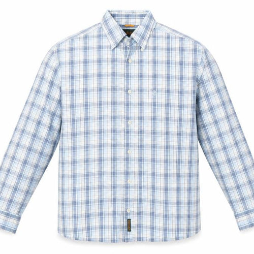 Timberland Men Blue Plaid Check Button-Down Long Sleeve Shirt L