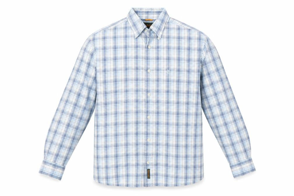 Timberland Men Blue Plaid Check Button-Down Long Sleeve Shirt L