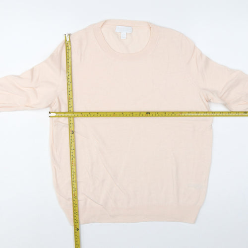 White Label The White Company Women Pink UK 12 Crew Neck Wool Jumper