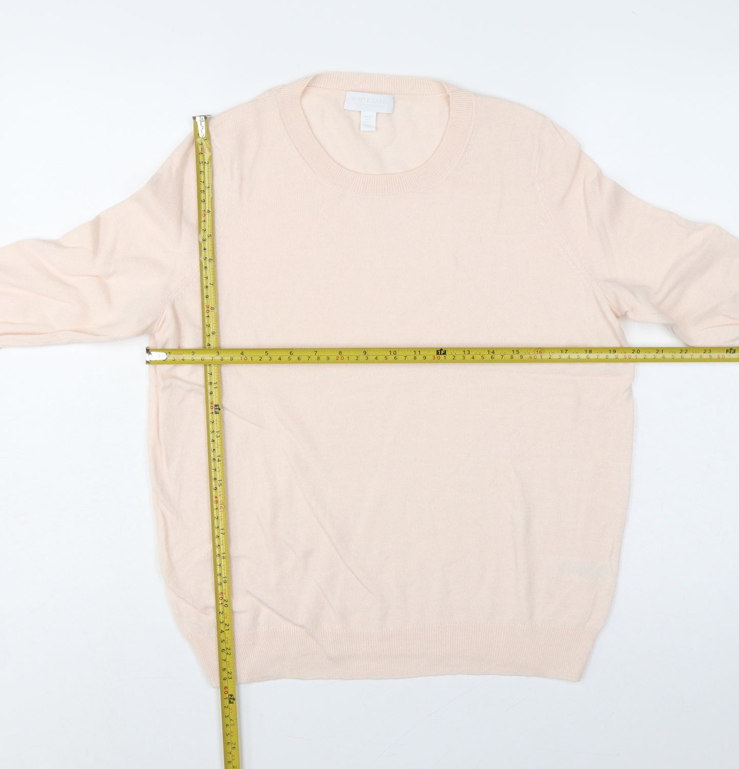 White Label The White Company Women Pink UK 12 Crew Neck Wool Jumper