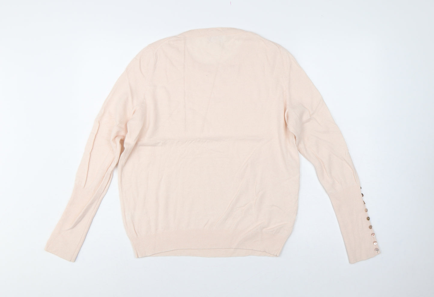 White Label The White Company Women Pink UK 12 Crew Neck Wool Jumper