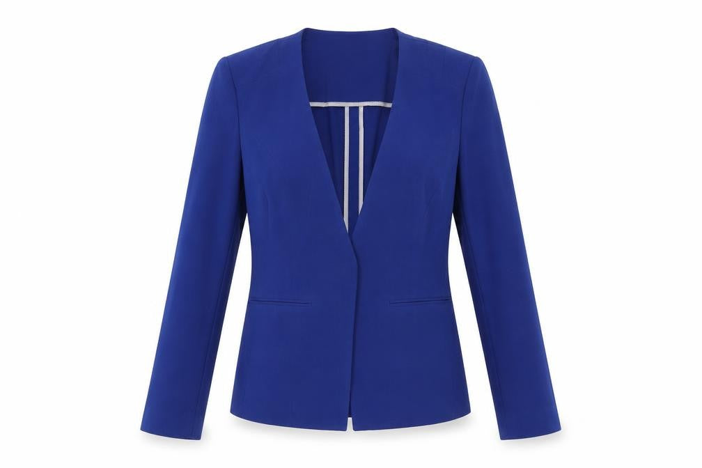 Marks & Spencer Women Blue UK 12 Tailored Shawl Lapel Blazer