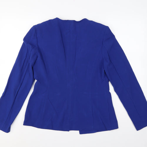 Marks & Spencer Women Blue UK 12 Tailored Shawl Lapel Blazer