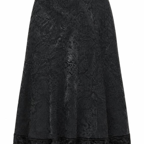 Per Una Women’s Black Paisley Velvet A-Line Knee Length Skirt UK 12