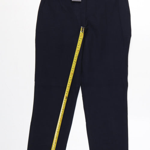 Marks and Spencer Women Blue UK 6 Slim High Rise Ankle Grazer Trousers