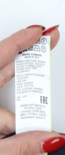 Marks and Spencer Women Blue UK 6 Slim High Rise Ankle Grazer Trousers