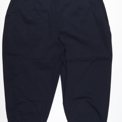 M&S Women’s Navy Blue UK 24 Short Tapered Tailored Trousers