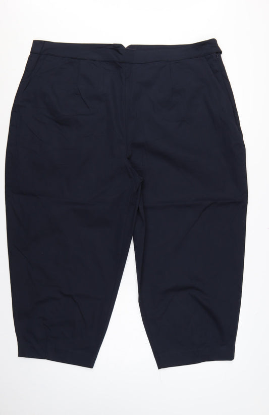 M&S Women’s Navy Blue UK 24 Short Tapered Tailored Trousers
