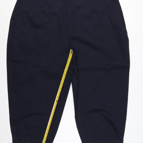 M&S Women’s Navy Blue UK 24 Short Tapered Tailored Trousers
