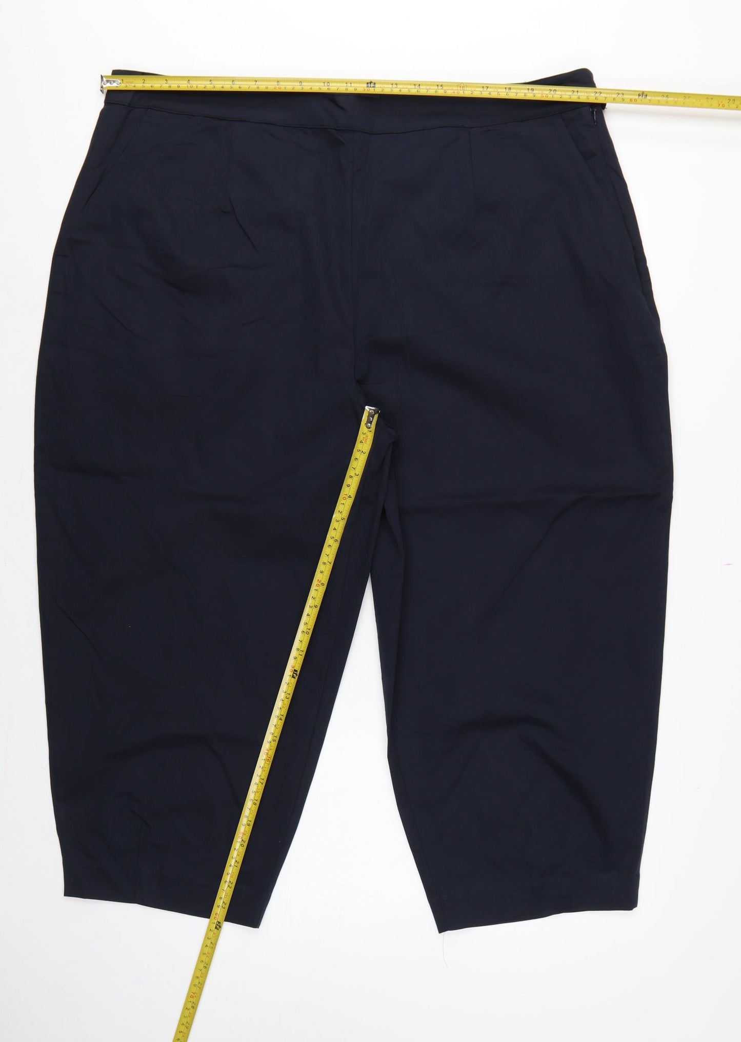 M&S Women’s Navy Blue UK 24 Short Tapered Tailored Trousers