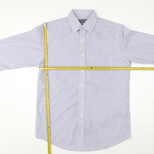 Marks and Spencer Men Purple Stripe Regular Fit 15.5 Non-Iron Shirt