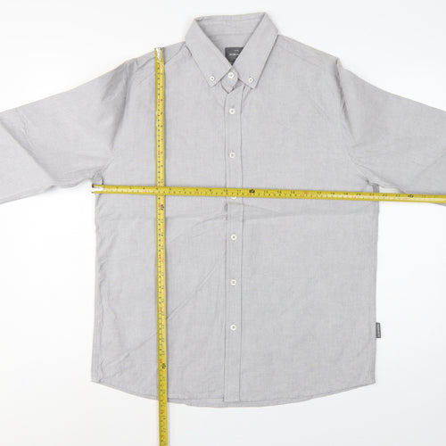Peter Werth Men’s Grey L Castle Cotton Button-Down Long Sleeve Shirt
