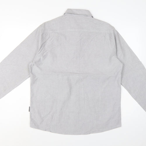 Peter Werth Men’s Grey L Castle Cotton Button-Down Long Sleeve Shirt
