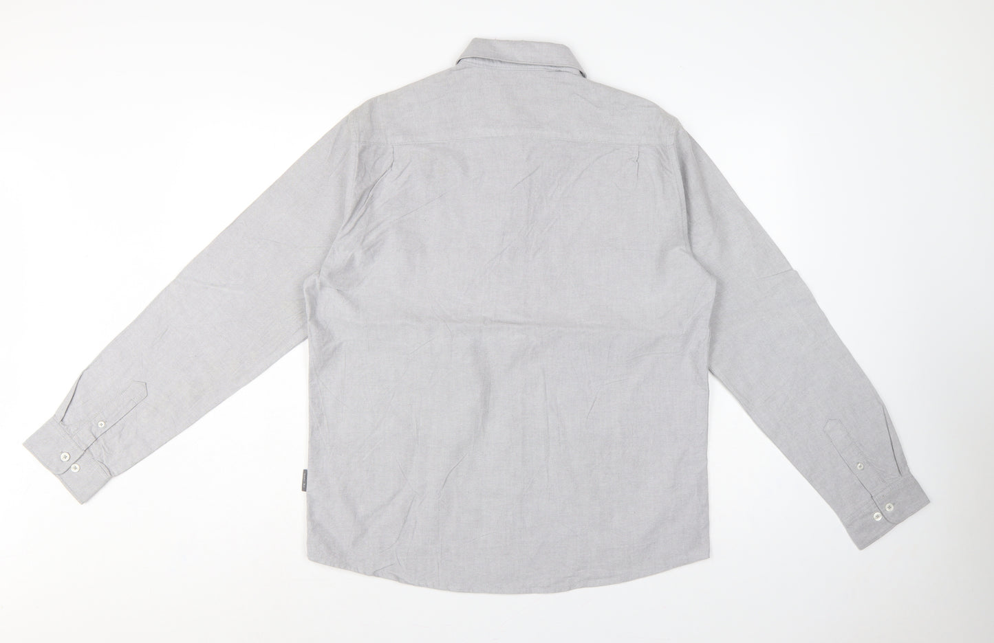 Peter Werth Men’s Grey L Castle Cotton Button-Down Long Sleeve Shirt