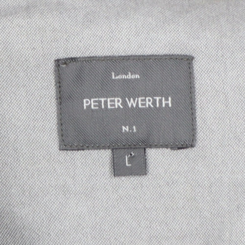 Peter Werth Men’s Grey L Castle Cotton Button-Down Long Sleeve Shirt