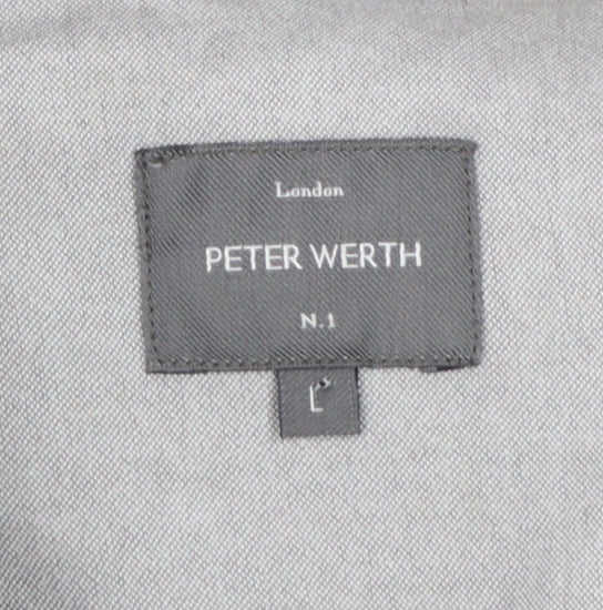Peter Werth Men’s Grey L Castle Cotton Button-Down Long Sleeve Shirt