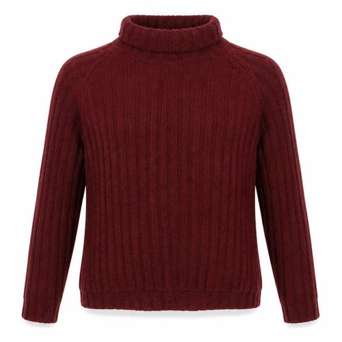 Monki Women Red Ribbed Roll Neck Jumper UK 12 Long Sleeve Knit