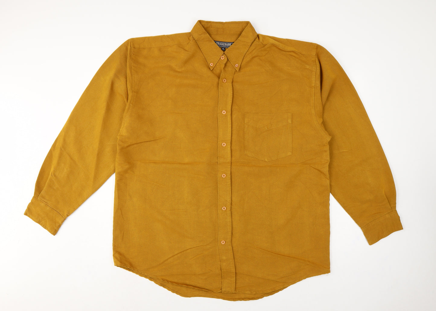Trademark Men’s Yellow XL Button-Down Long Sleeve Casual Shirt