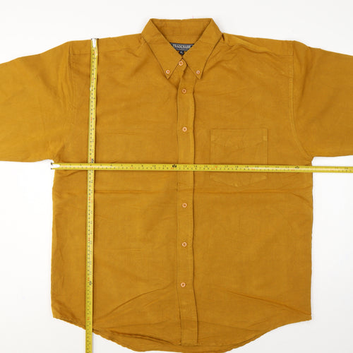 Trademark Men’s Yellow XL Button-Down Long Sleeve Casual Shirt