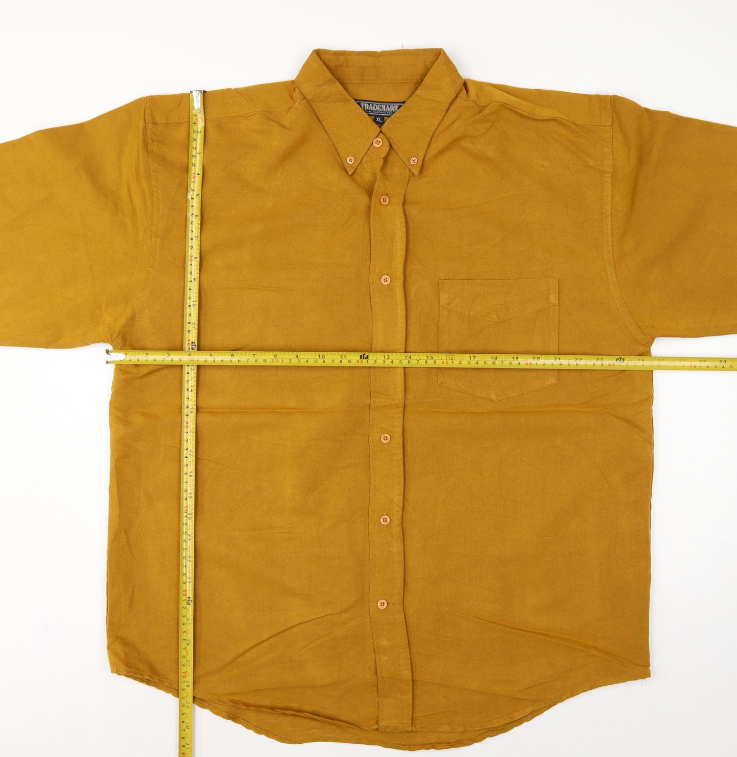 Trademark Men’s Yellow XL Button-Down Long Sleeve Casual Shirt