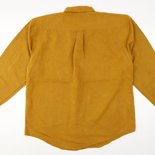 Trademark Men’s Yellow XL Button-Down Long Sleeve Casual Shirt