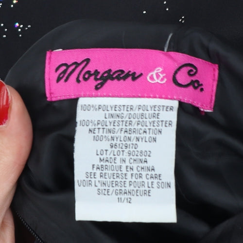 Morgan & Co Teens Black Size 12 Strapless Maxi Glitter Prom Dress