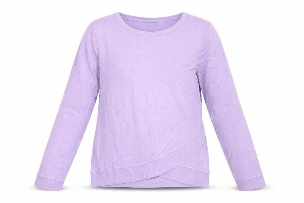 Lands' End Girls Purple 12-13 Years Long Sleeve Pullover Jersey Top