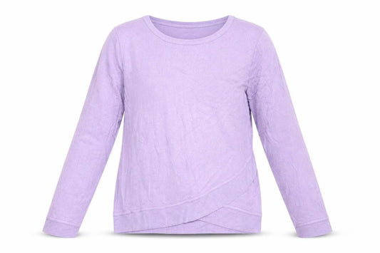 Lands' End Girls Purple 12-13 Years Long Sleeve Pullover Jersey Top