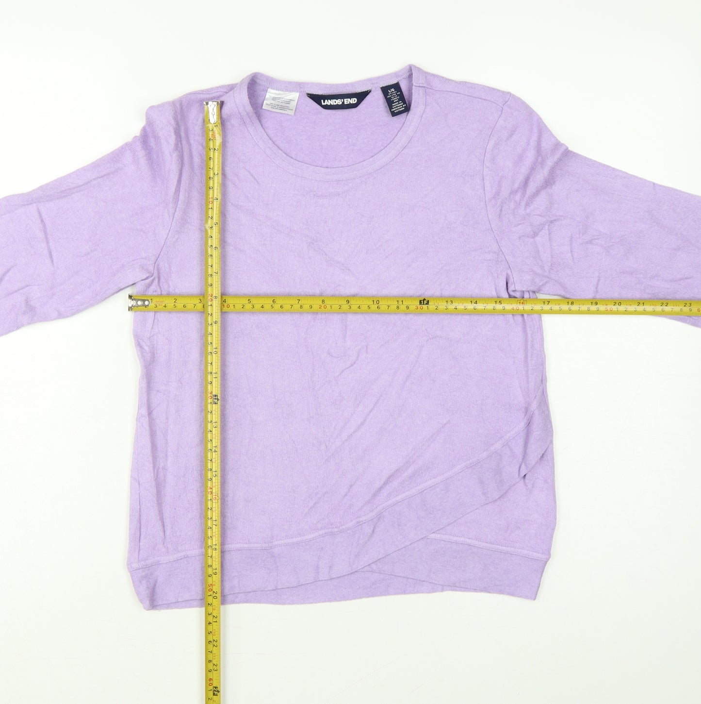 Lands' End Girls Purple 12-13 Years Long Sleeve Pullover Jersey Top
