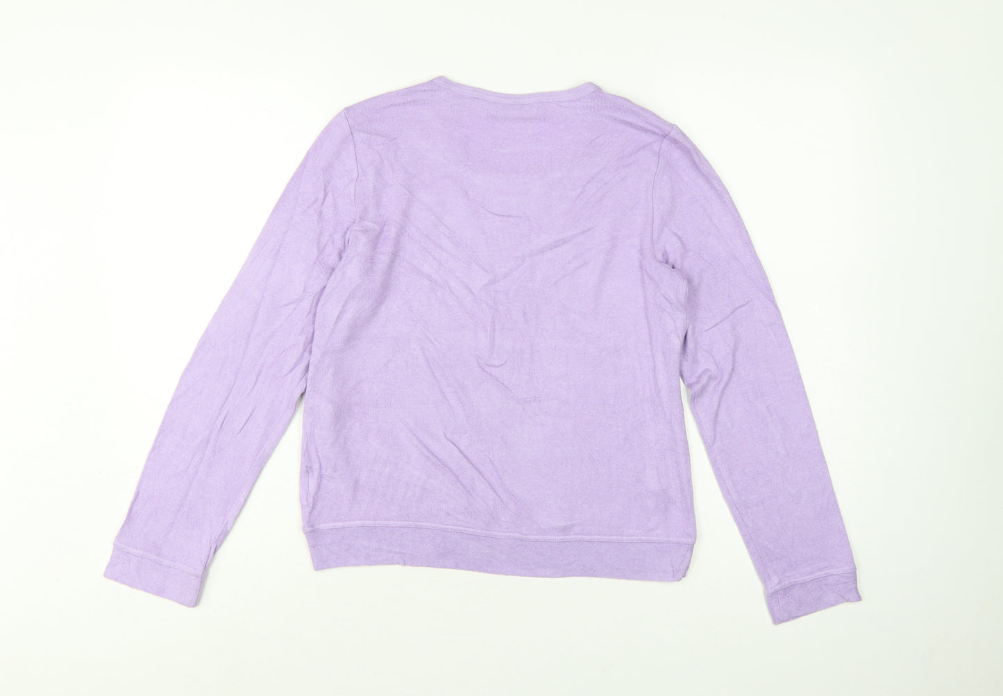 Lands' End Girls Purple 12-13 Years Long Sleeve Pullover Jersey Top